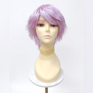 Lilac short shag pixie wig